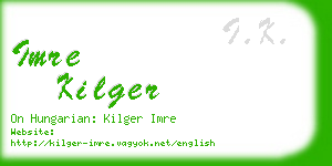 imre kilger business card